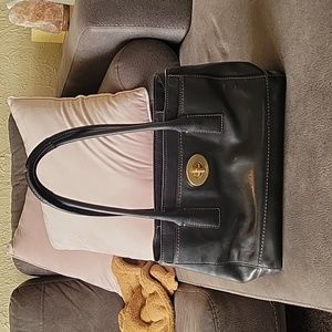 Vintage Black Leather Coach Bag